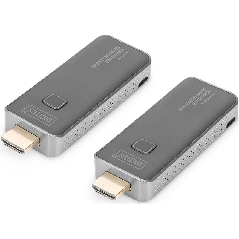 DIGITUS Wireless HDMI Extender - 50 m Range - Full HD 1080p 60 Hz - Point-to-Point - Plug & Play - Black/Silver, DS-55318