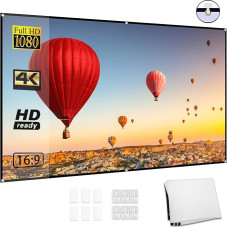 Swokely 182,9 cm (72 Zoll) tragbare HD-Projektor-Leinwand, 16:9 Projektionsleinwand, faltbar, langlebig, Wandmontage, für Outdoor-Filme, Heimkino, Büro