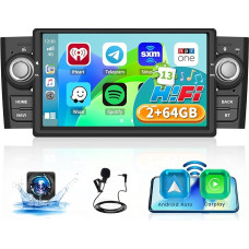 Wireless CarPlay Android Car for Fiat Punto (2005-2009) Linea (2007-2011) Radio 2G + 64G Android 13 Car Radio with 7 Inch Screen Reversing Camera Bluetooth Navigation HiFi WiFi FM RDS SWC USB