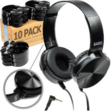 Bulk Classroom Headphones - 10 Pack Over-Ear Headphones for Students, Perfect Kids in Classrooms, Schools, Libraries, Class Set (Durable, Noise Reducing, Comfortable, Easy to Clean)