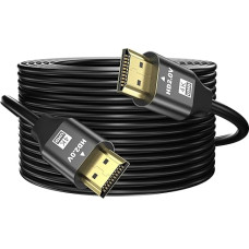 grofyllaa 4K HDMI Cable 20 m, High Speed HDMI 2.0 Cable 4K @ 60Hz 2K @ 120Hz, Gold-Plated Connector 3D ARC HDCP 2.2 & 2.3 for HDTV/Blu Ray Playback/Projectors/Laptops/PS4/PS5 (Black)