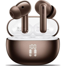 Bluetooth Headphones In-Ear Headphones Wireless Bluetooth 5.3 HiFi Stereo Sound, Headphones with 4 ENC Noise Cancelling Mic, 42H Wireless Headphones with LED Display Charging Case, IPX7 Waterproof