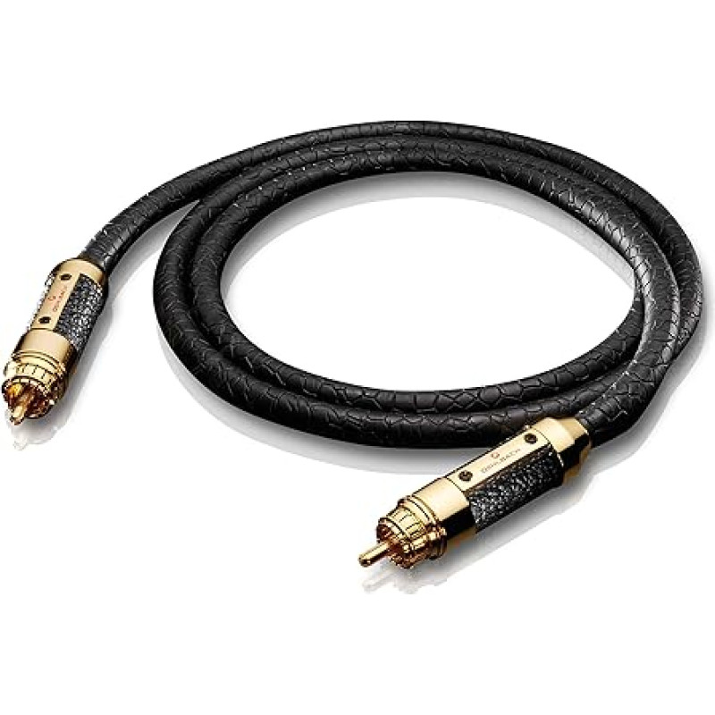 Oehlbach XXL® Black Connection Digital High-End Coaxial Cable (Made in Germany, Premium Genuine Leather) Black - 1.75 m