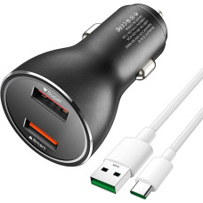 Cigarette Lighter USB Charger 80 W SuperVOOC+QC30W, USB Fast Charging Car Charger with 1 m USB C Cable USB Car Charger for OPPO Find X5 X3/2 Neo/Pro/Reno 8/7/6 Pro, Realme GT Neo 2 Pro, OnePlus 11