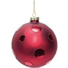 EUROCINSA Ref.27190 Ball Pendant Glass Matt Red with Shiny Dots 10 cm Diameter Pack of 6 10 cm