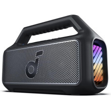 soundcore by Anker, Boom 2 Outdoor-Lautsprecher, 80W, Subwoofer, BassUp 2.0, 24h Akku, IPX7 Wasserdicht & Schwimmt, LED-Licht, USB-C, EQ, BT 5.3, Mobiler Bluetooth-Speaker(Generalüberholt)