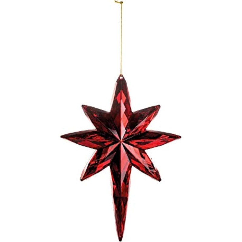 EUROCINSA Ref.28577 Star Pendant Red 15 x 5 x 20 cm Pack of 6 Glass Red One Size