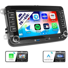 2G + 64G CAMECHO Android 13 Car Radio for VW Golf 5 Polo Skoda Caddy with Carplay Android Car Navigation Bluetooth 7 Inch Car Radio Touch Display with Mirror Link FM/RDS WiFi SWC and USB