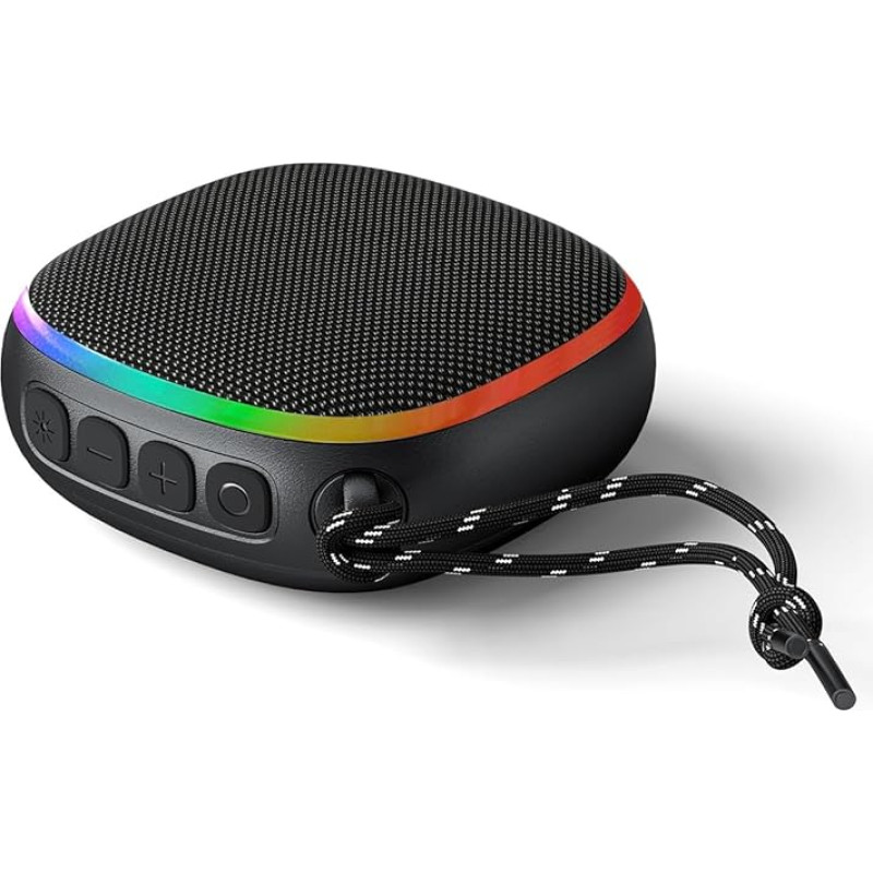 eppfun SK004 Portable Bluetooth Speaker 5.3 Wireless with RGB LED Light, IPX7 Waterproof TF Card for Party/Travel/Outdoor - 5 Hours Running Time