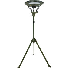 SCHWAIGER CALED200 511 LED Camping Lamp Solar Lamp on Tripod Bluetooth Speaker Removable Lights IP43 Protected Dimmable Battery Operated with Bag and Pegs Olive Green