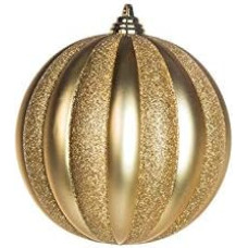 EUROCINSA Ref.28538 Box of 3 Hanging Balls in PVC Gold Matt and Shiny 12 cm Diameter 1 Piece, Gold, 12 cm