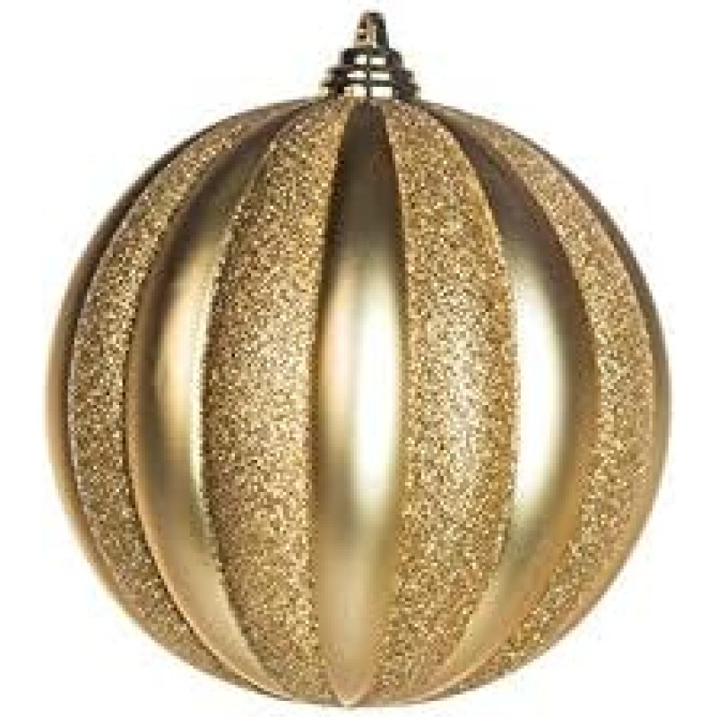 EUROCINSA Ref.28538 Box of 3 Hanging Balls in PVC Gold Matt and Shiny 12 cm Diameter 1 Piece, Gold, 12 cm