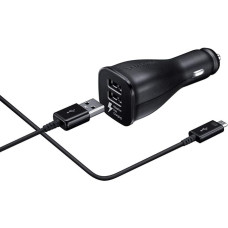 Samsung Original Dual-USB Car Charger with Micro USB Charging Cable C - Black