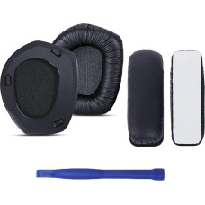 Adhiper RS175 Ear Pads Headband Compatible with HDR165 HDR175 HDR185 HDR195 RS165 RS175 RS185 RS195 Headphones with Soft Wrinkled Leather & Memory Foam (Black)