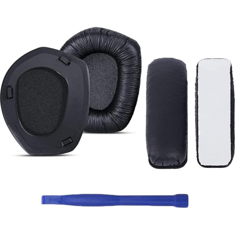 Adhiper RS175 Ear Pads Headband Compatible with HDR165 HDR175 HDR185 HDR195 RS165 RS175 RS185 RS195 Headphones with Soft Wrinkled Leather & Memory Foam (Black)