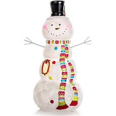 EUROCINSA Snowman glass white matt with red and green scarf without batteries 12 x 25 cm, set of 4, one size fits all.