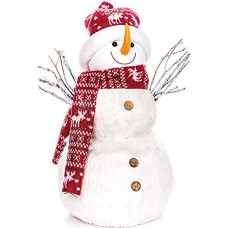 EUROCINSA Snowman White with Hat and Scarf Red 29 x 42 cm Pack of 2 Polyester One Size