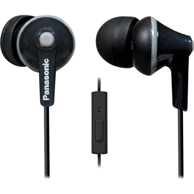 PANASONIC RP-TCM125-K TCM125 Earbuds with Remote & Microphone (Black)