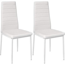 2 x valgomojo kėdės, SGS išbandytos valgomojo kėdės, storos valgomojo kambario minkštasuoliai, modernios valgomojo kėdės, 2 dalys (baltos spalvos)