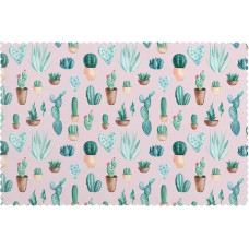 Tischsets, Kaktus-Rosa, 6er-Set, hitzebeständige Tischsets für den Esstisch in der Küche, abwischbare und waschbare Tischsets