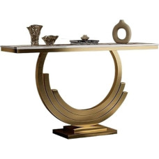 UANFHWZF Konsolentisch, Moderner Marmor-Konsolentisch mit Metallfuß for Eingangsbereich und Wohnzimmer Tisch(L)