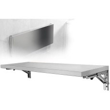 Klapptisch zur Wandmontage, Edelstahl, Aufbewahrungsregal, Werkbank für Küche, Esszimmer und Hausbar, platzsparend, langlebig, 80 cm Drop-Down-Design