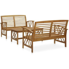 Rantry Gartenmöbel-Set 3-teilig aus massivem Akazienholz, Sofos für den Außenbereich für den Garten, Sofa für Wohnzimmer, Garten, Terrassensofa, Gartenmöbel