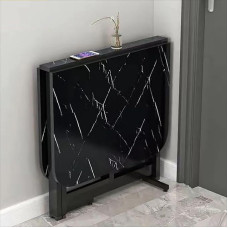 ZEQFEMKL Moderner Klapp-Esstisch aus Holz, Faltbarer Küchentisch zum Platzsparen, erweiterbarer Multifunktions-Klapptisch für Küche oder Wohnzimmer, 3 Formen, zusammenklappbares, ausziehbares Möbel