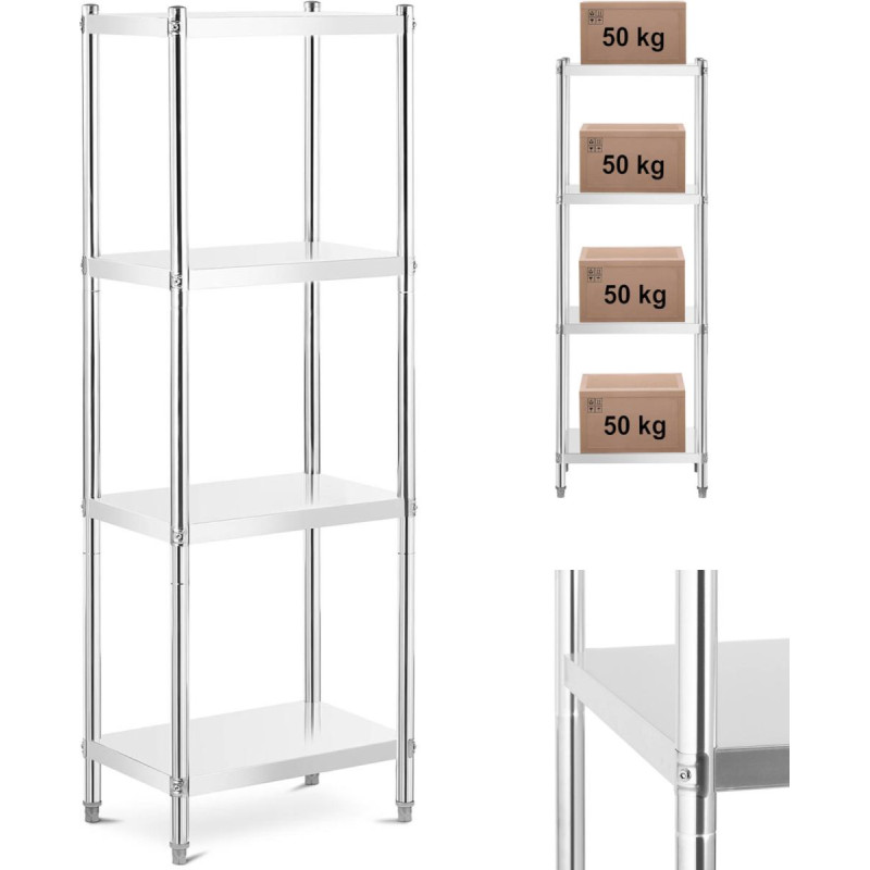Royal Catering Metalinis stelažas maitinimo įstaigoms iki 200 kg 60 x 40 x 180 cm