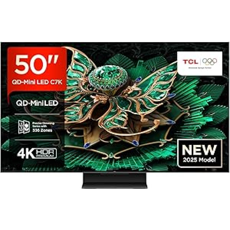 TCL 50C7K 50 colių QD mini LED televizorius, 4K HDR Premium 2000, išmanusis 