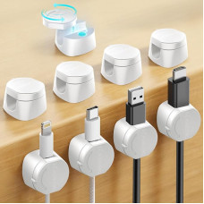 Kanemc Kabelaufräum-Clips, 9 Stück, 360° drehbar, magnetisch, Twist-Lock-Kabelmanagement, magnetische Kabel-Clips, selbstklebende Draht-Organizer, Schreibtisch-Ordnungsdraht-Clips für Desktop, Büro