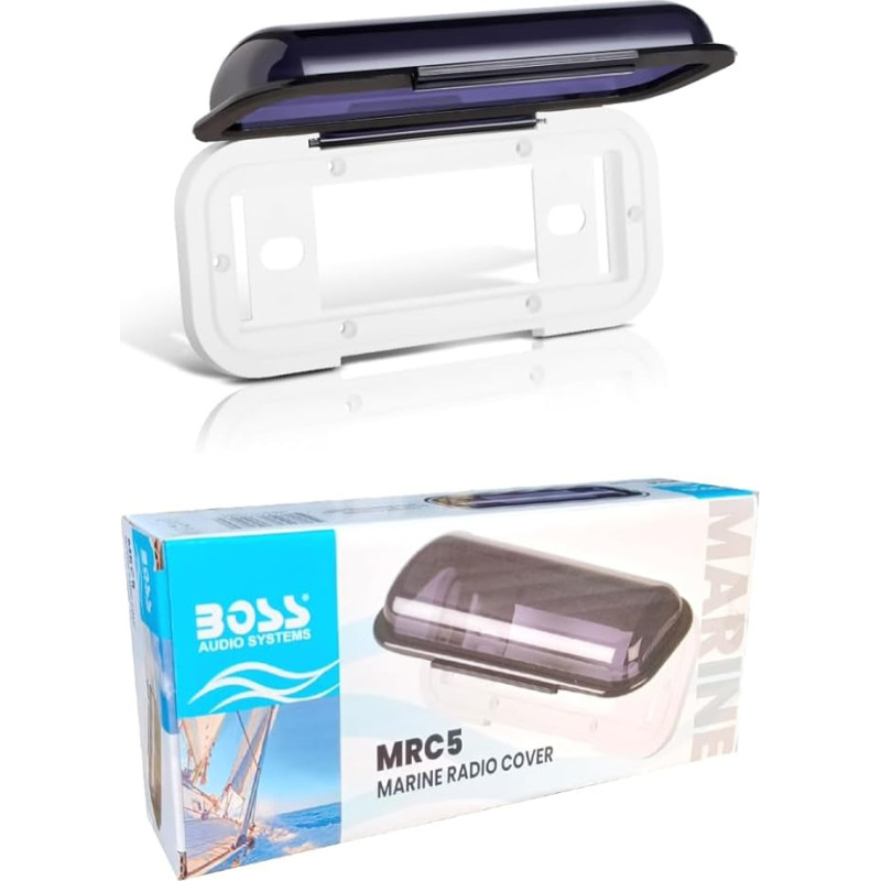 KIT-Set FÜR BOSS Audio Systems MRC5, 1 DIN Marine-Stereo-Radioschutz, Farbe Weiß, für Boote, Schlauchboote, Schwimmbäder, Boote, wasserdicht, 1 Stück + gratis Dichtung