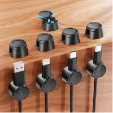Maveek Kabel-Clips, 9 Stück, [360° drehbarer Drehverschluss] Magnetiniai kabelių valdymo klipai, savarankiškas kabelių tvarkytuvas, Schreibtisch-Ordnung, Ladegerät, USB-Kabel-Organizer für Schreibtisch