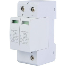 Surge Protector, 2P DC Photovoltaic Lightning Protection PC with Flame Retardant Material and Guide Rail Mounting (2P40KA)