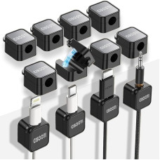 Magnetische Kabel-Clips, selbstklebende Kabelhalter, idealer Kabel-Organizer, Drahthalter für Schreibtisch, Nachttisch, Handy-Ladekabel, Computer, Zuhause, Büro, Auto, Schwarz, 12 Stück