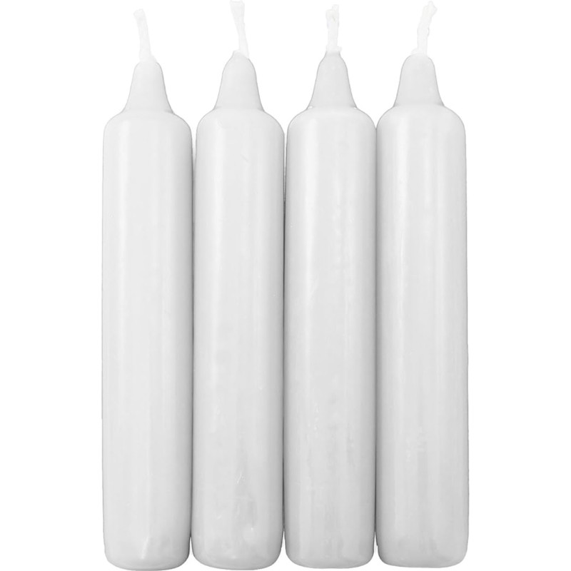 25 advento žvakių pakuotė balta, maždaug 18 x 105 mm (25 x 4 vnt.) Kalėdų eglutės žvakės, piramidės formos žvakės, eglutės žvakės, žvakės