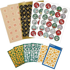 AVERY Zweckform lipdukai Advento kalendoriaus numeriai (pagaminti Vokietijoje, lipdukai Kalėdos, lipdukai Kalėdos, lipnūs Advento numeriai 1-24, 