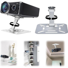 Yoedge Projector Mount Projector Stand Multifunctional 360° Projector Holder Height-Adjustable Rotation Stand with Universal Compatibility for Home Cinema, Office, Classroom