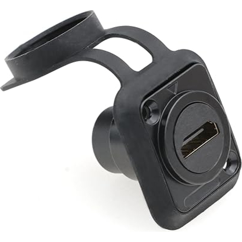 SZRMCC HDMI jungtis 2 HDMI 2.0 D-tipo skydelio jungties moteriškos ir moteriškos jungties adapterio keitiklis su oro sąlygoms atspariu dulkių dangteliu, skirtas HDTV monitoriaus vaizdo įrašui