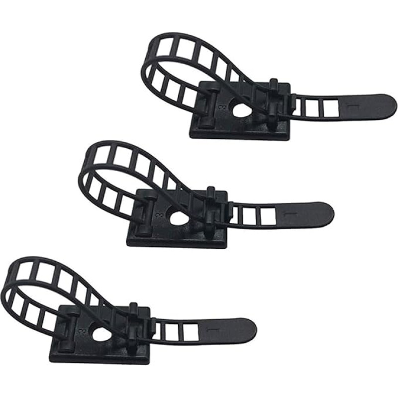 25 Stück Selbstklebende Kabelclips mit Schraubbefestigung - Verstellbare Nylon-Kabelbinder für Drahtmanagement - Wiederverwendbare Kabelbinder zum Organisieren von Kabeln und Drähten - Langlebiges