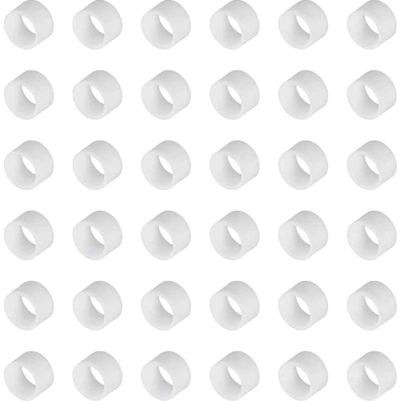 sourcing map 60 Stück Silikon-Gummibänder, 8 mm, Gummibänder, Ringe, Kabelbinder, starke elastische Bänder, rutschfest, zum Verpacken von Kordeln, Beuteln, Weiß