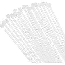 QUARKZMAN pakuotė su 250 12 colių ilgio savaime užsifiksuojančiais nailoniniais kabelių raiščiais, kurių atsparumas tempimui yra 30 svarų, skirti naudoti patalpose ir lauke, baltos spalvos