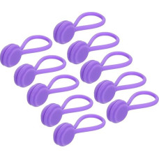 sourcing map Magnetic Cable Clips 4.3 x 0.6 Inch Purple Magnetic Cable Ties Reusable for Home Kitchen Office Pack of 10
