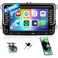 SIXTOP [4G + 64G] Android 13 Bluetooth automobilinis radijas VW Golf 5 6 Polo T5 Tiguan Passat Caddy Seat Skoda su Carplay Android Car, 7 colių jutiklinis ekranas automobilinis radijas GPS HiFi FM/RDS+AHD atbulinės eigos kamera ir
