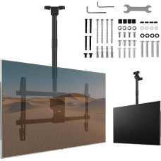 Maclean TV‑Deckenhalterung 43–86″ | 60 kg Tragfähigkeit | Neigbar −25° Schwenkbar 180° Höhenverstellbar 485‑925 mm | VESA bis 600×400 mm | Kabelmanagement | Schwarz Stahl