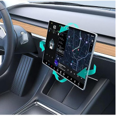 EYSENC Screen Swivel Mount for Tesla Model 3 2017-2023 and Tesla Model Y 2020-2023, 4 Direction Adjustment Centre Console Screen Rotating Mount Aluminium Navigation Mount