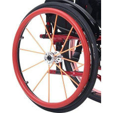 Pack of 2 Wheelchair Sliding Rim Covers, 24/22 Inch Rear Wheel Sports Wheelchair Cover, Non-Slip, Wear-resistant Silicone Glove Cover, Improves Grip and Traction (24 inches, Red)