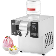 VEVOR Commercial Snowflake Ice Maker Snow Ice Maker, 125kg/24h Snowflake Ice Maker, Stainless Steel Ice Shaver, Electric Snow Cone Maker with Air Cooling System & Touch Screen