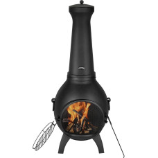 VEVOR sodo židinys, 52 x 50 x 130 cm, terasos krosnelė-židinys, aztekų krosnelė kepimui ir šildymui, 