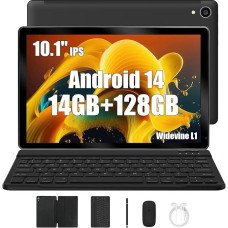 Yicty Android 14 Tablets 10 Inch Tablet PC, 14 (4+10) GB RAM + 128GB ROM (1TB TF), Octa Core 2.0 GHz/1280 x 800 HD IPS/WiFi 6/Bluetooth 5.3/5000mAh/5MP + 8MP/OTG/Type C Headphone Jack